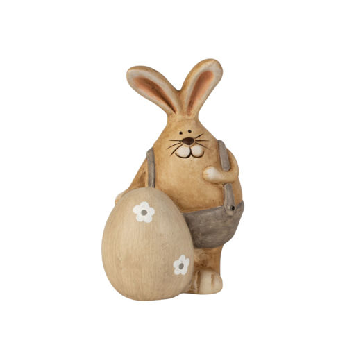 Picture of CERAMIC RABBIT WITH BEIGE EGG 15CM